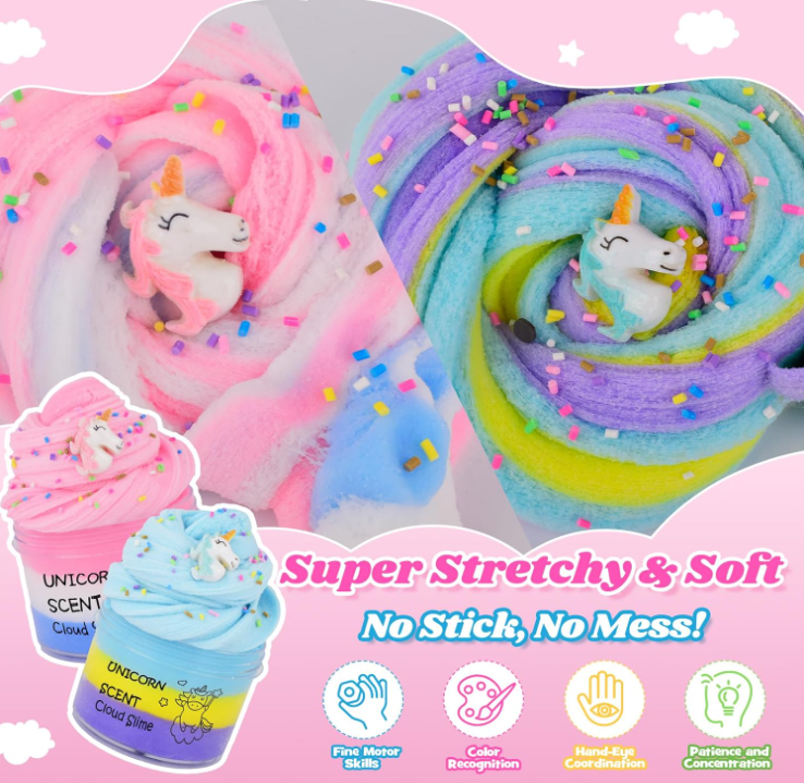 Unicorn Scented Cloud Slime – 2-3 Pack