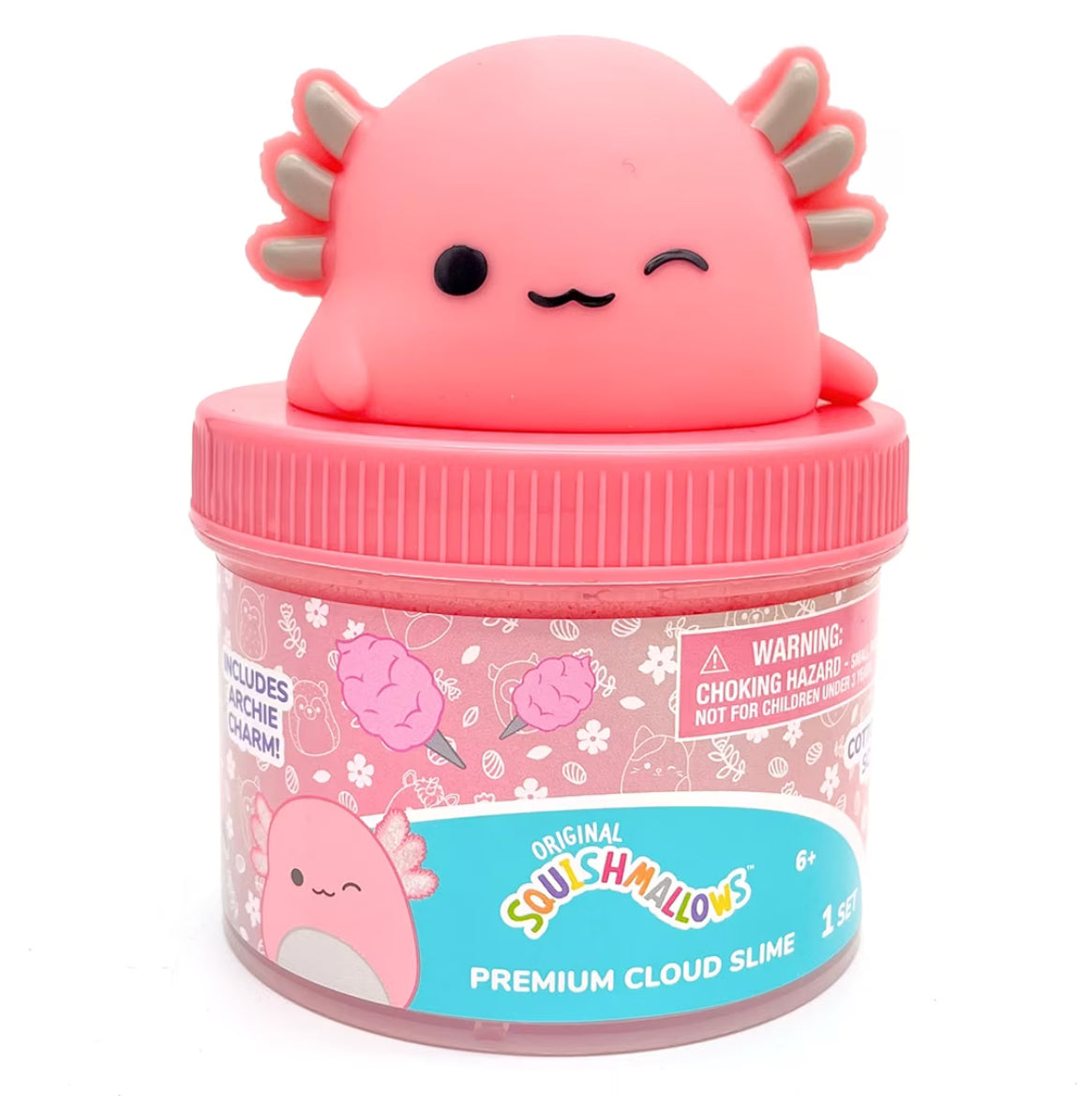 Soft Pink Slime - 8oz in a fun container with soft and stretchy texture