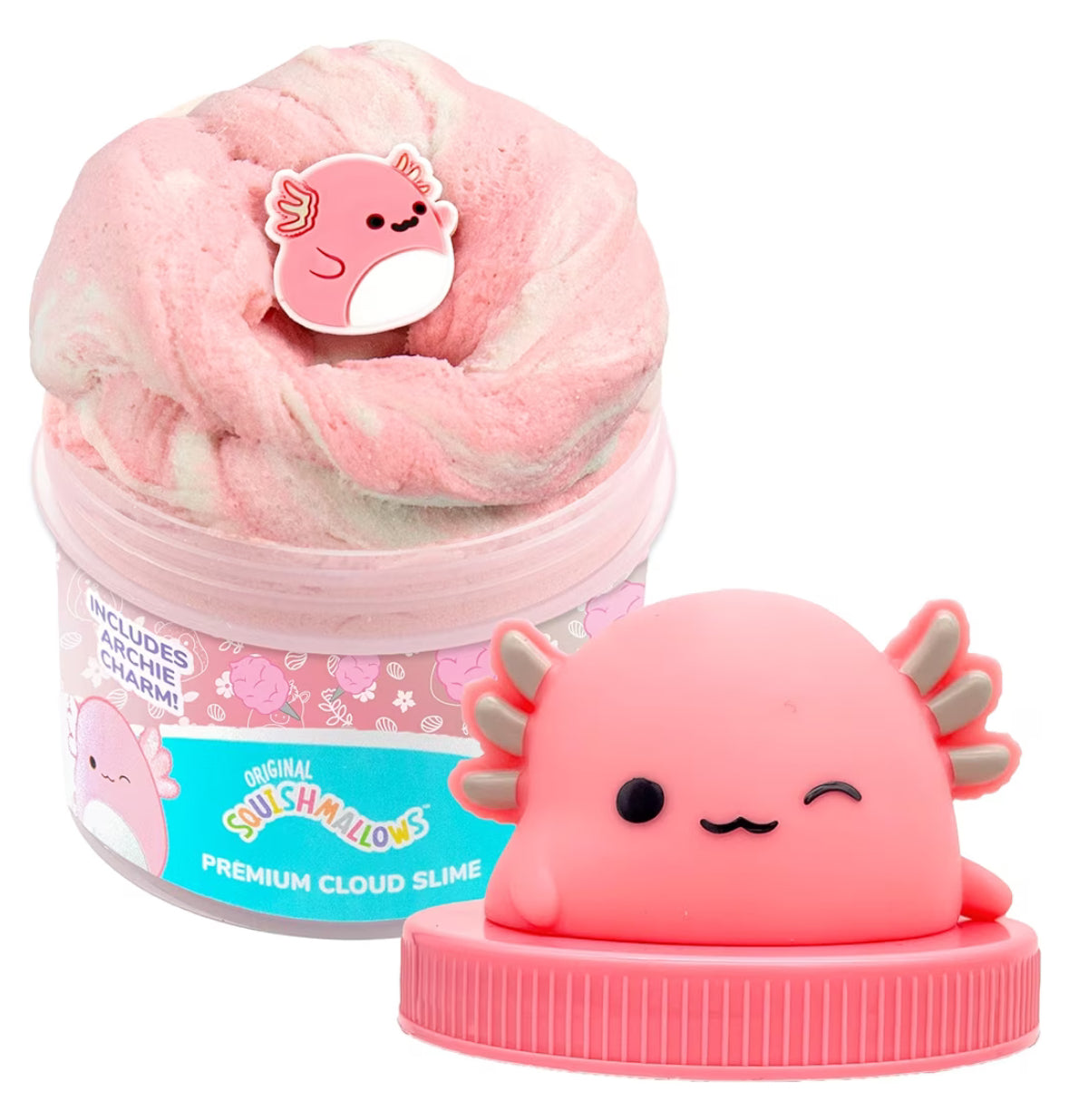 Soft Pink Slime - 8oz with cute charm and fluffy texture