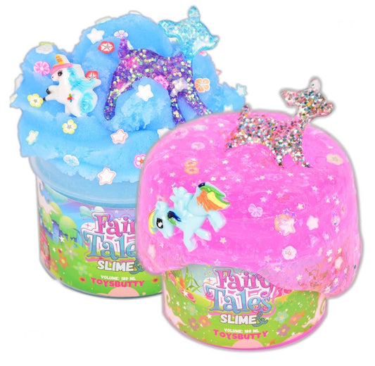 Unicorn Slime Kit Contents with pastel colors, glitter and charms