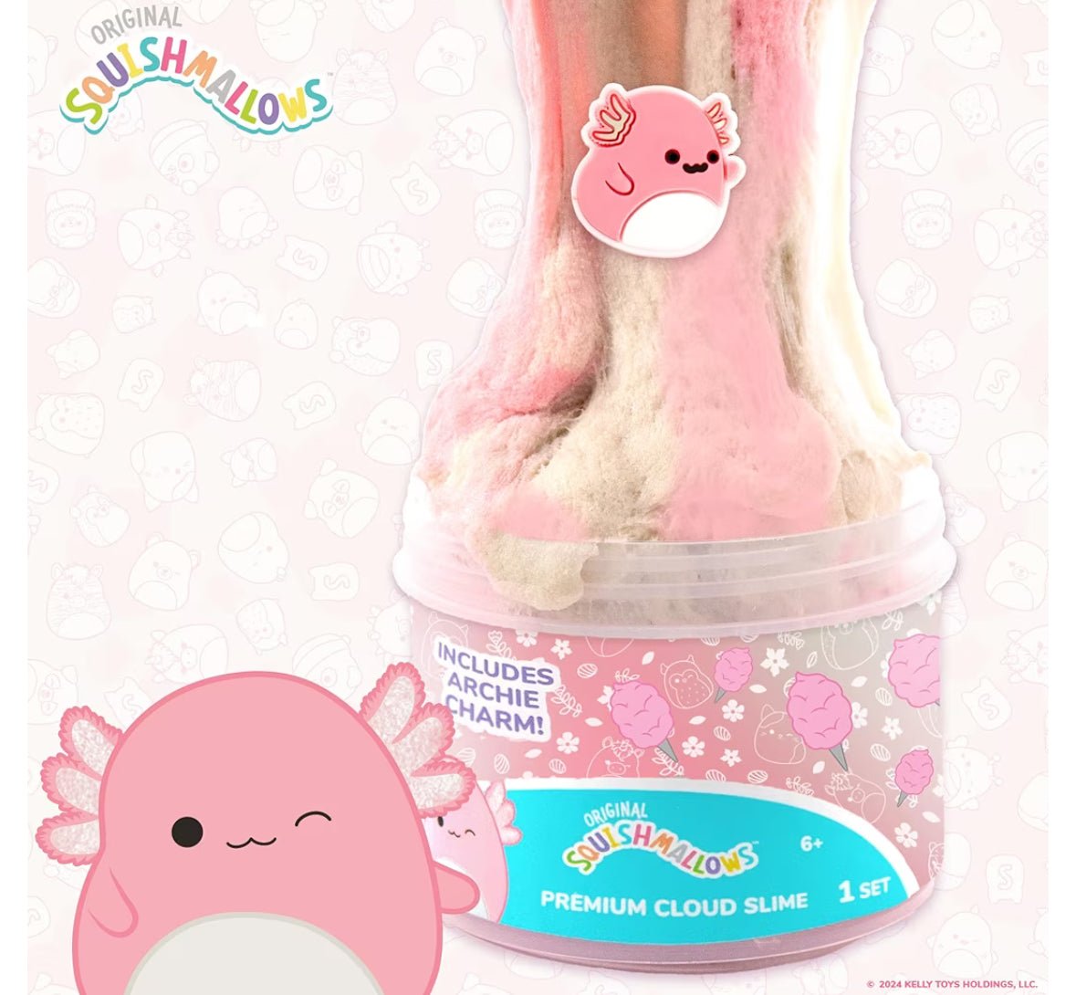 Soft Pink Slime - 8oz with adorable charm and smooth, stretchy texture